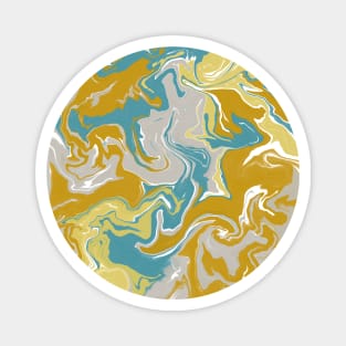 Shades of Happy Yellow Green and Gray Aesthetic Marble Pattern Magnet